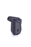 Parmida Tek Torch Pürmüz Karbon Desenli Mat Siyah Masa Tipi Puro Çakmağı