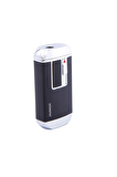 Parmida Siyah-Gümüş Multifonksiyonel Çakmak (Tek Torch Puro Çakmağı, Elektrikli Çakmak, Powerbank, El Feneri)