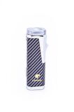Parmida 3 Torch Pürmüz Karbon Desenli Gümüş Metal Puro Çakmağı