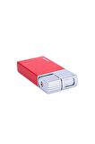 Parmida Tek Torch Pürmüz Kırmızı-Gümüş Metal Puro Çakmağı