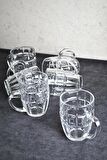 6 Parça Cam Kulplu Kokteyl Bira Bardağı- 390 ml