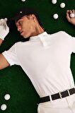 DeFactoFit Slim Fit Dar Kesim Sporcu Kısa Kollu Pike Polo Tişört D9779AX25SPWT34