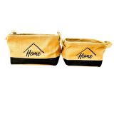 Home Jüt Hasır Ev Düzenleyici Mutfak Banyo Salon Sepeti Katlanır Sıvı Korumalı İkili Set O-K