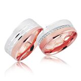 Harem Altın Rose Beyaz Altın Alyans 0702-3