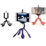 Esnek Kıvrılabilir Elastik Mini Ahtapot Tripod Stand-Pembe