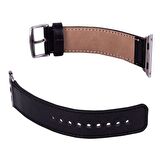 Barchello Apple Watch 38mm Deri Kordon Kayış -Siyah