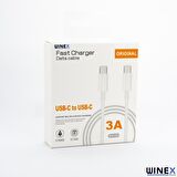 Winex Samsung Galaxy A2 Core 3A 45W Type-C to Type-C 2Metre Data ve Hızlı Şarj Kablosu