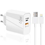 Winex Lightning 65 Watt Hızlı Şarj Aleti Beyaz