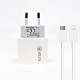 Factor M PD20W 1M Lightning - Type-C 20 Watt Hızlı Şarj Aleti Beyaz