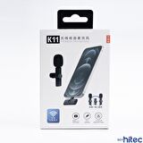 ScHitec K11 Lightning Kablosuz Wireless HD Yaka Mikrofonu Siyah