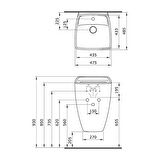 Bocchi Firenze Asma Monoblok Lavabo Parlak Bisküvi