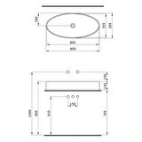 Bocchi Vessel Elips Çanak Lavabo 85 cm Mat Kaşmir