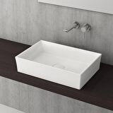 Bocchi Vessel 56 cm Dikdörtgen Parlak Beyaz Lavabo