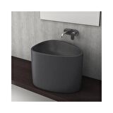 Bocchi Etna 58 cm Tezgah Üstü Monoblok Lavabo Mat Antrasit