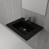 Bocchi Milano Etajerli Lavabo 60 cm Parlak Siyah