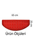 Oval Benekli Bukle Halıdan Alınlıklı Basamak Ve Merdiven Paspası 16'lı - Bordo