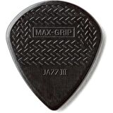 Jim Dunlop 471P3S Nyl Max Grip Jazz III 6'lı Paket Pena (Siyah)