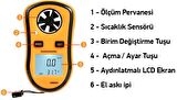 LYK BGM8908 Dijital Rüzgar Ölçer Anemometre