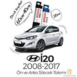 Bosch Aerotwin Hyundai İ20 2008 - 2014 Ön - Arka Silecek Seti