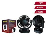 Niken Oto Vantilatör Küçük Tekli 12V 4 İnch Çakmak Girişli