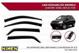 Kia Sportage Kromlu Cam Rüzgarlığı 4'lü Set (2006-2009) Niken