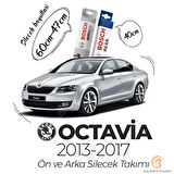 Skoda Octavia Ön ve Arka Silecek Takımı (2013-2017) Bosch Aeroeco