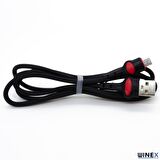 Winex GFZ115 Micro 3.0A Hızlı Şarj ve Data Kablosu 1M Siyah