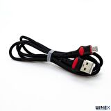 Winex GFZ115 Micro 3.0A Hızlı Şarj ve Data Kablosu 1M Siyah