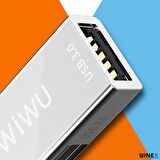 Winex Wiwu T02 USB Type-C Hub Çevirici ve Çoklayıcı Hub Gri