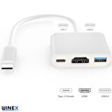 Winex 5in1 Type-C Hub Port HDMI 3xUSB 3.0 Adaptör 