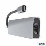 Winex 6in1 Type-C to 4K HDMI+Sd Kart+3xUsbA 3.0 Hub Port Adaptör