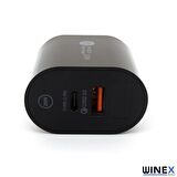 Winex Type-C 20 Watt Hızlı Şarj Aleti Siyah