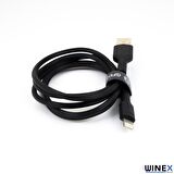 Winex CA58 2.4A UsbA to Lightning Data ve Hızlı Şarj Kablosu Siyah