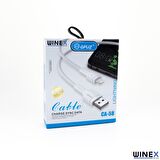 Winex CA58 2.4A UsbA to Lightning Data ve Hızlı Şarj Kablosu Siyah