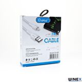 Winex CA58 2.4A UsbA to Lightning Data ve Hızlı Şarj Kablosu Siyah