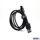 Winex CA58 2.4A UsbA to Type-C Data ve Hızlı Şarj Kablosu Siyah