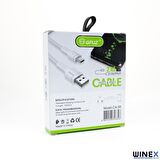 Winex CA58 2.4A UsbA to Type-C Data ve Hızlı Şarj Kablosu Siyah