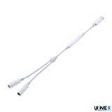 Winex 2in1 Lightning to Double 3.5mm Çıkışlı Jack Adaptör