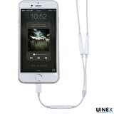 Winex 2in1 Lightning to Double 3.5mm Çıkışlı Jack Adaptör