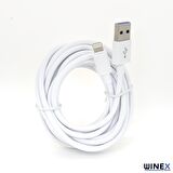 Winex İphone 11 Pro 3A 45W UsbA to Lightning 3Metre Data ve Hızlı Şarj Kablosu