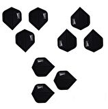60 Adet (20 Set) Dartsan Dart Flight-Flayt. Siyah. 100 Micron PET