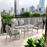 Capri Swing Artemis İkili Rattan Balkon Bahçe Takımı | Beyaz