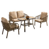 Capri Swing Artemis İkili Rattan Balkon Bahçe Takımı | Açık Kahve 