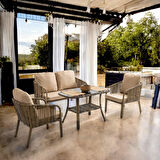 Capri Swing Artemis İkili Rattan Balkon Bahçe Takımı | Açık Kahve 