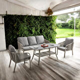 Capri Swing Artemis Üçlü Rattan Balkon Bahçe Takımı | Gri