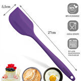 Silikon Spatula Büyük Boy Yanmaz Yapışmaz Çizmez Özel Renk Mor