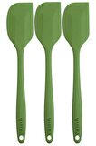 Silikon Kaşık Spatula Seti 6lı Yanmaz Yapışmaz Çizmez Yeşil