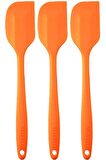 Silikon Kaşık Spatula Seti 6lı Yanmaz Yapışmaz Çizmez Turuncu 27cm