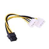 8 pin PCIE için 2x Molex ekran kartı güç kablosu
