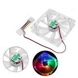 12V 12cm Şeffaf ışıklı kasa içi RGB fan molex power girişli fan
